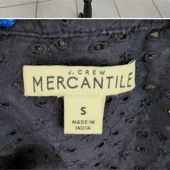 J. Crew navy blue eyelet blouse size small - Picture 5 of 6